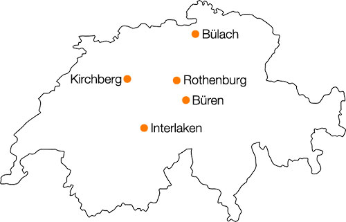 Schweizerkarte Standorte